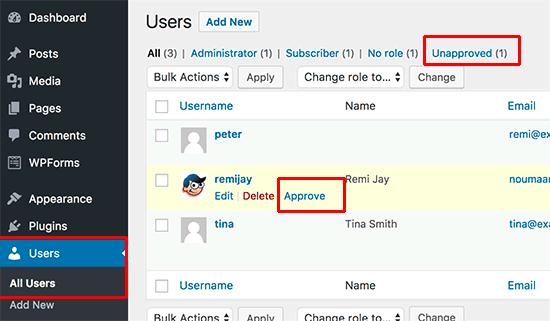 Unconfirmed users Unconfirmed users