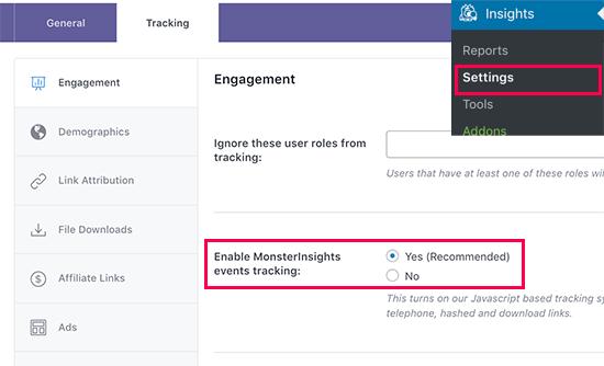 Enable outbound link tracking Enable outbound link tracking