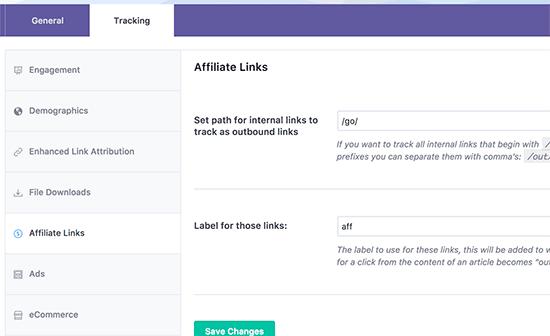 Track affiliate links Track affiliate links