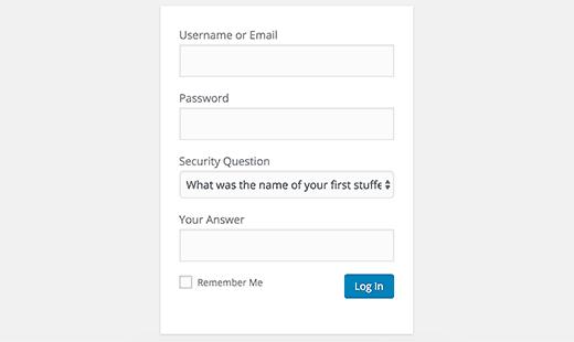 Login security questions in WordPress Login security questions in WordPress