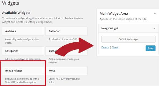 Image widget in WordPress Image widget in WordPress
