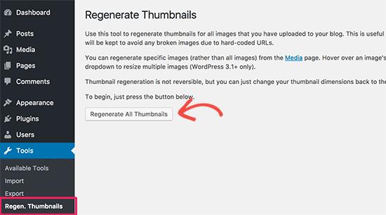 Regenerate image sizes in WordPress Regenerate image sizes in WordPress