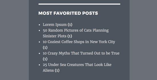 Most favorited posts Most favorited posts