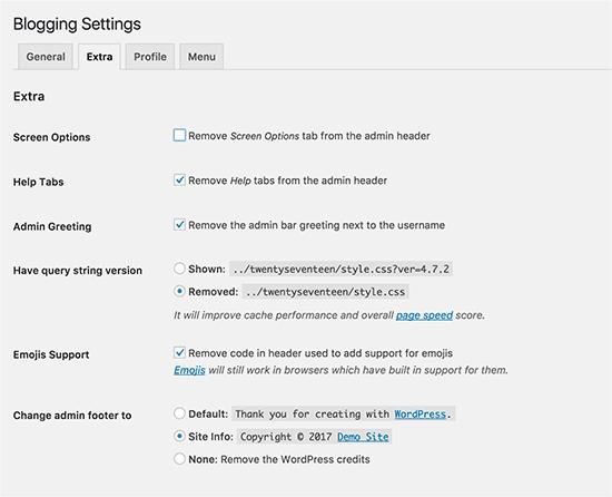 Extra settings to disable on non-blogging site Extra settings to disable on non-blogging site