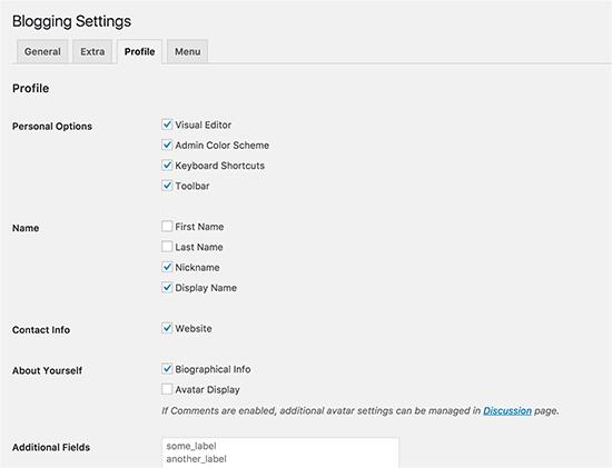 Clean up profile settings Clean up profile settings