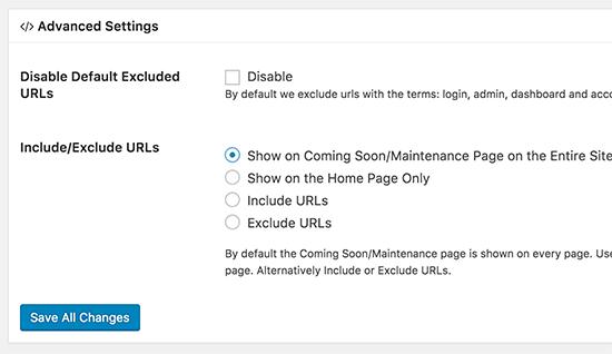 Exclude URLs from redirection Exclude URLs from redirection