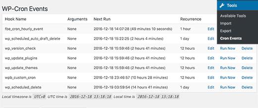 WordPress Cron events WordPress Cron events