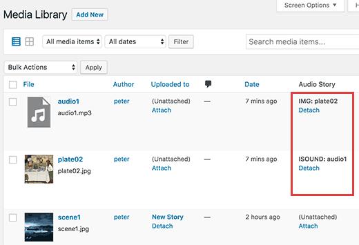 Audio and image files linked together Audio and image files linked together