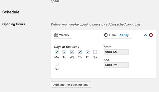 Enter opening hours for your business Enter opening hours for your business
