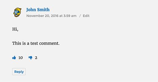 WordPress comment with like and dislike buttons WordPress comment with like and dislike buttons