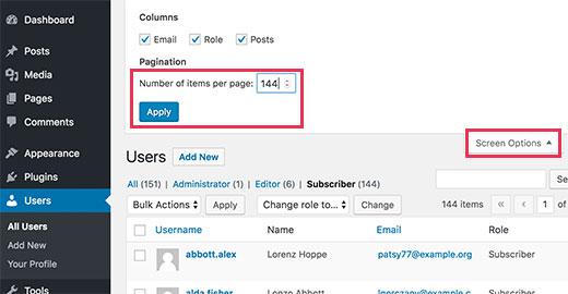 Show more items on the users page Show more items on the users page