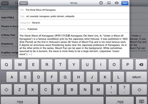 iPad for WordPress