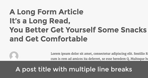A post title splitted into line breaks A post title splitted into line breaks