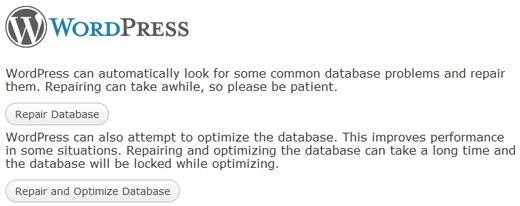 Optimize and Repair WordPress Database