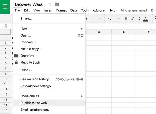 Publish to web Publish to web