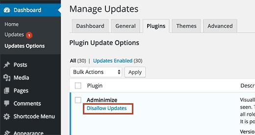 Disallow updates for a specific plugin Disallow updates for a specific plugin