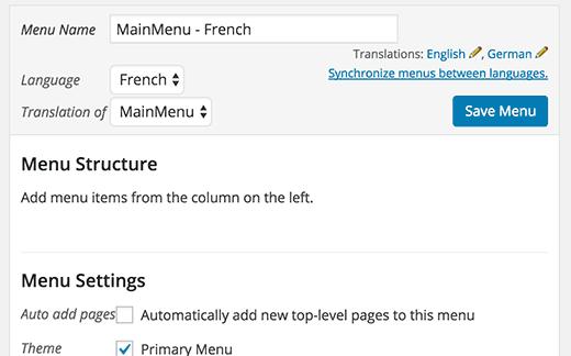 Translating a navigation menu Translating a navigation menu