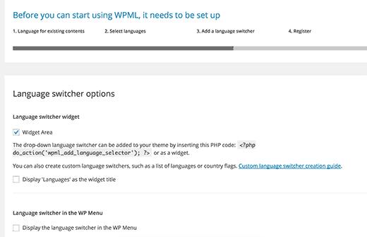 Language switcher Language switcher