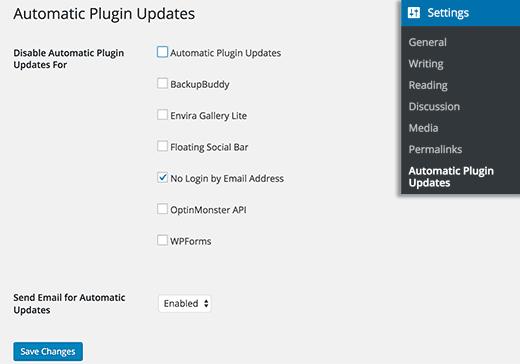 Exclude plugins from automatic update Exclude plugins from automatic update