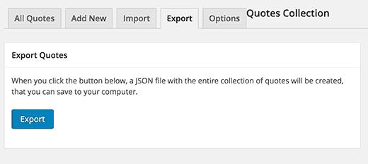 Export your quotes collection Export your quotes collection