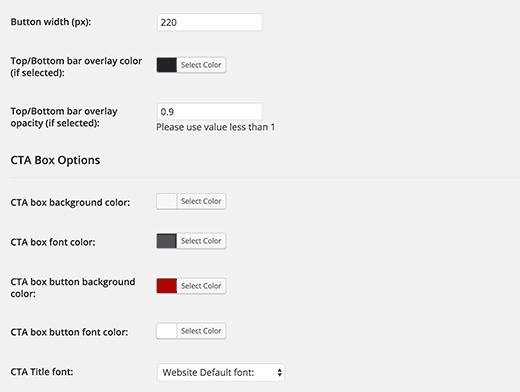 TLDR CTA display settings TLDR CTA display settings