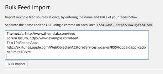 Bulk importing content from multiple feeds Bulk importing content from multiple feeds