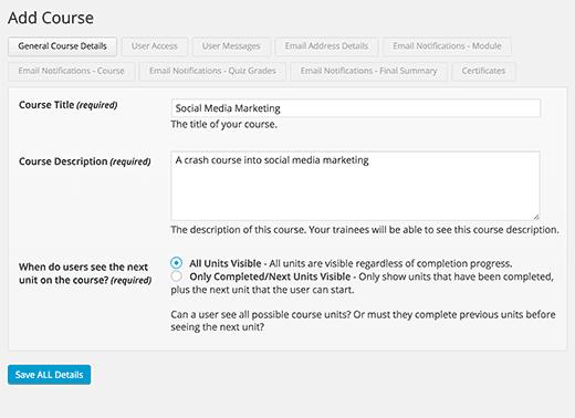 Adding a new course in WP Courseware LMS Adding a new course in WP Courseware LMS