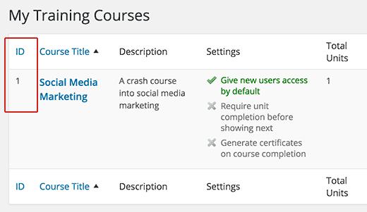 Finding course ID Finding course ID