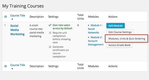 Adding units and quizzes to courses and modules Adding units and quizzes to courses and modules