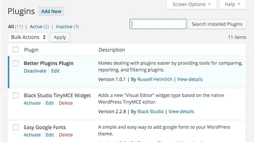 Quickly searching for installed plugins Quickly searching for installed plugins