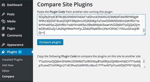 Paste plugin code on the other WordPress site for comparison Paste plugin code on the other WordPress site for comparison