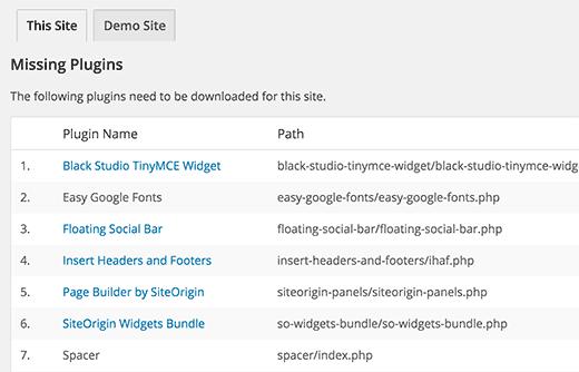 Missing plugins Missing plugins