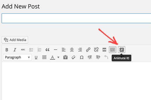 Animate it button in WordPress visual editor Animate it button in WordPress visual editor