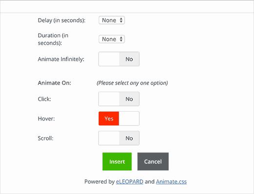 Select when to run the animation Select when to run the animation