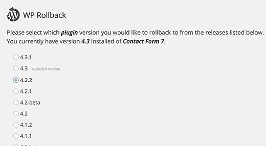 Rolling back to an older version of a WordPress plugin Rolling back to an older version of a WordPress plugin