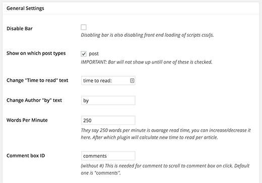 Settings page for Swifty Bar plugin Settings page for Swifty Bar plugin