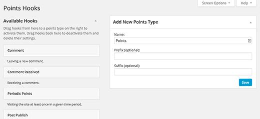 Add a new points type Add a new points type