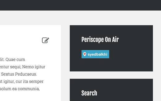 Periscope on air widget preview Periscope on air widget preview