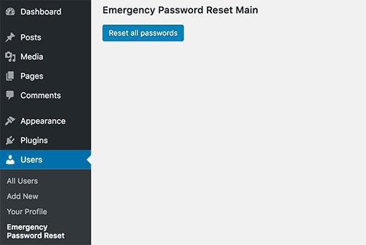 Reset all passwords in WordPress Reset all passwords in WordPress