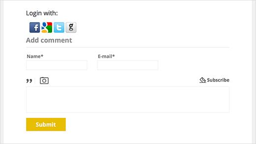 Comments with social login enabled Comments with social login enabled