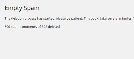 Batch processing the spam comment deletion Batch processing the spam comment deletion