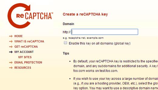 Generating reCAPTCHA API keys Generating reCAPTCHA API keys