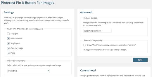 Settings for Pinterest Pin it for Images Plugin Settings for Pinterest Pin it for Images Plugin