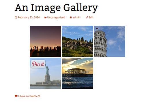 Pin it button on images in a WordPress image gallery Pin it button on images in a WordPress image gallery