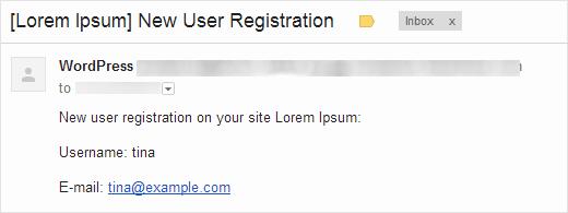 New user notification email New user notification email