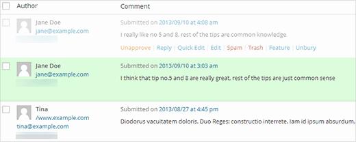 Featured and Buried comments highlighted differently on Comments screen Featured and Buried comments highlighted differently on Comments screen