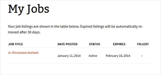 A user can see their job listings on my jobs page A user can see their job listings on my jobs page