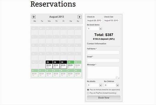 Hotel rooms booking calendar Hotel rooms booking calendar