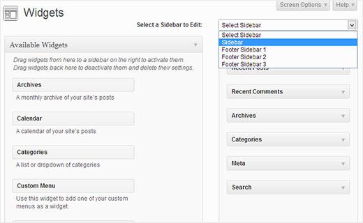 Sane Widgets Sidebars simplifies the Widgets and Sidebar management in WordPress Sane Widgets Sidebars simplifies the Widgets and Sidebar management in WordPress
