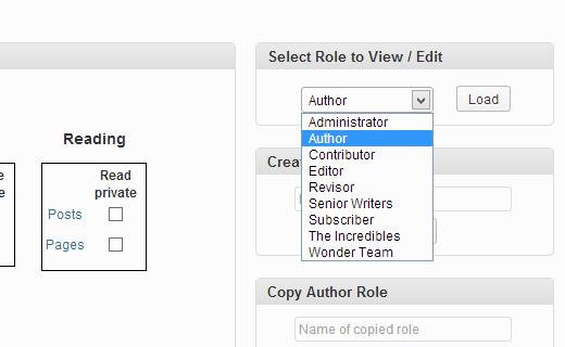 Select and load a role you want to edit Select and load a role you want to edit